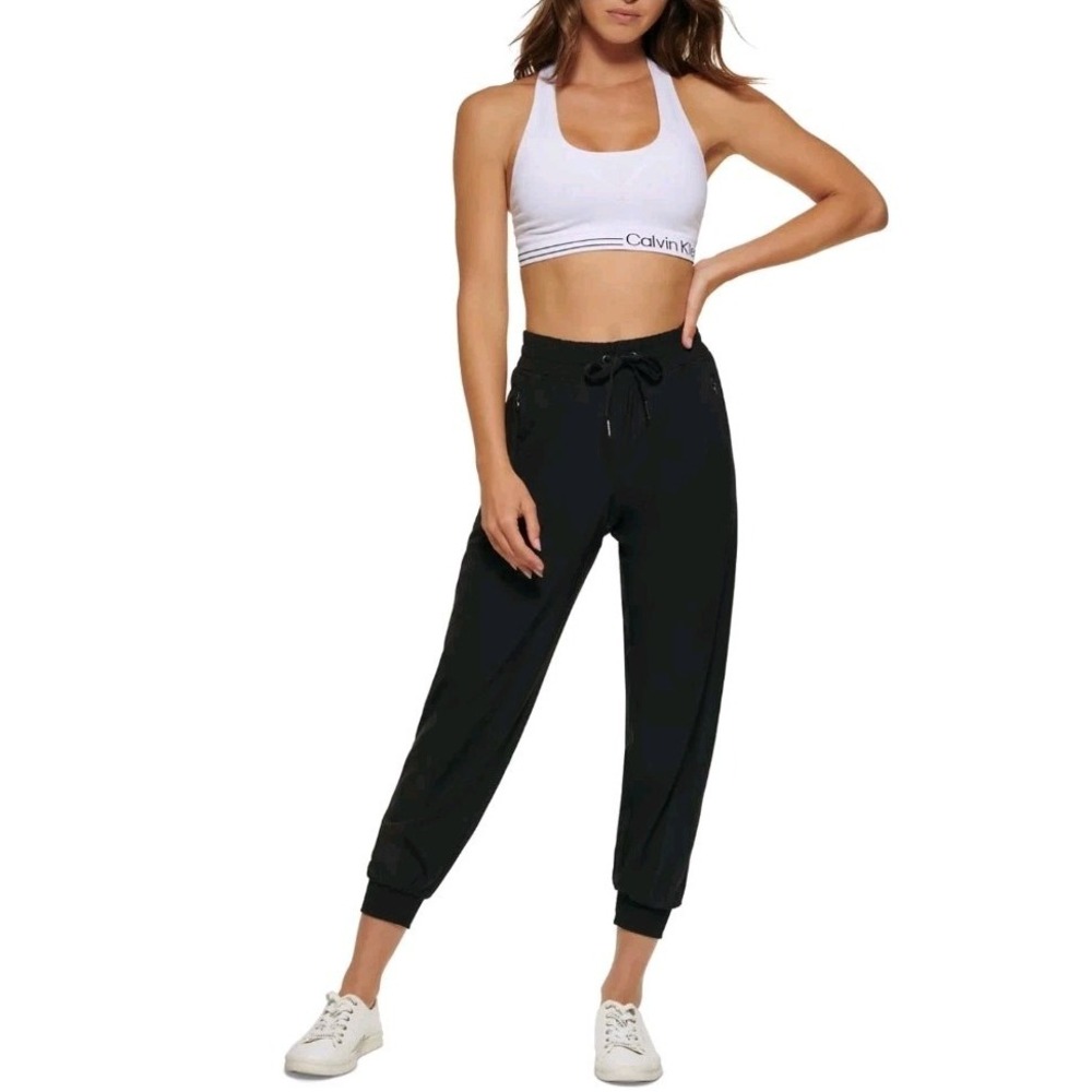 CALVIN KLEIN Women's Performance Pintucked Jogger Pants X-Large Black Y54